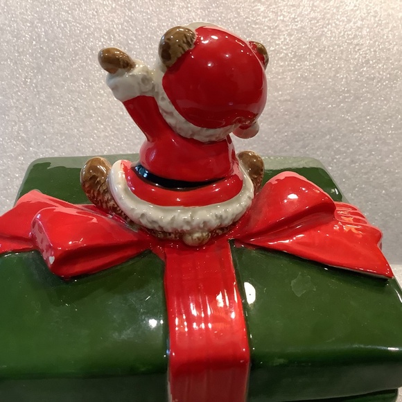 Vintage Otagiri Christmas Candy Cookie Trinket Box Ceramic Japan - Picture 9 of 10